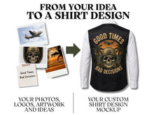 Custom Party Shirt Design Preview – Digital Mockup Before Ordering