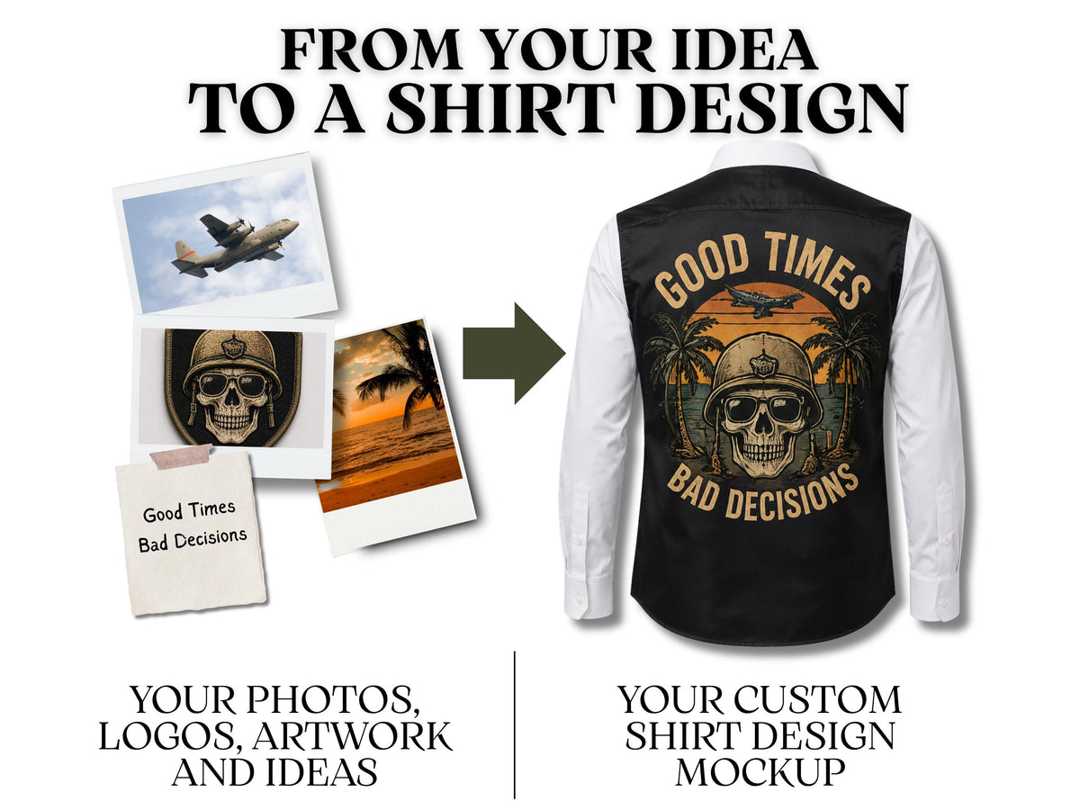 Custom Party Shirt Design Preview – Digital Mockup Before Ordering