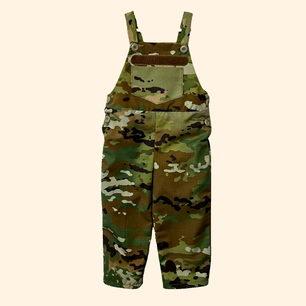 Military Baby Camo Overalls – Handmade Baby & Toddler Outfit, Newborn–4T