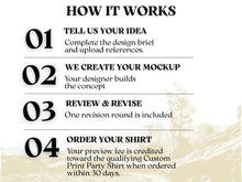 Custom Party Shirt Design Preview – Digital Mockup Before Ordering