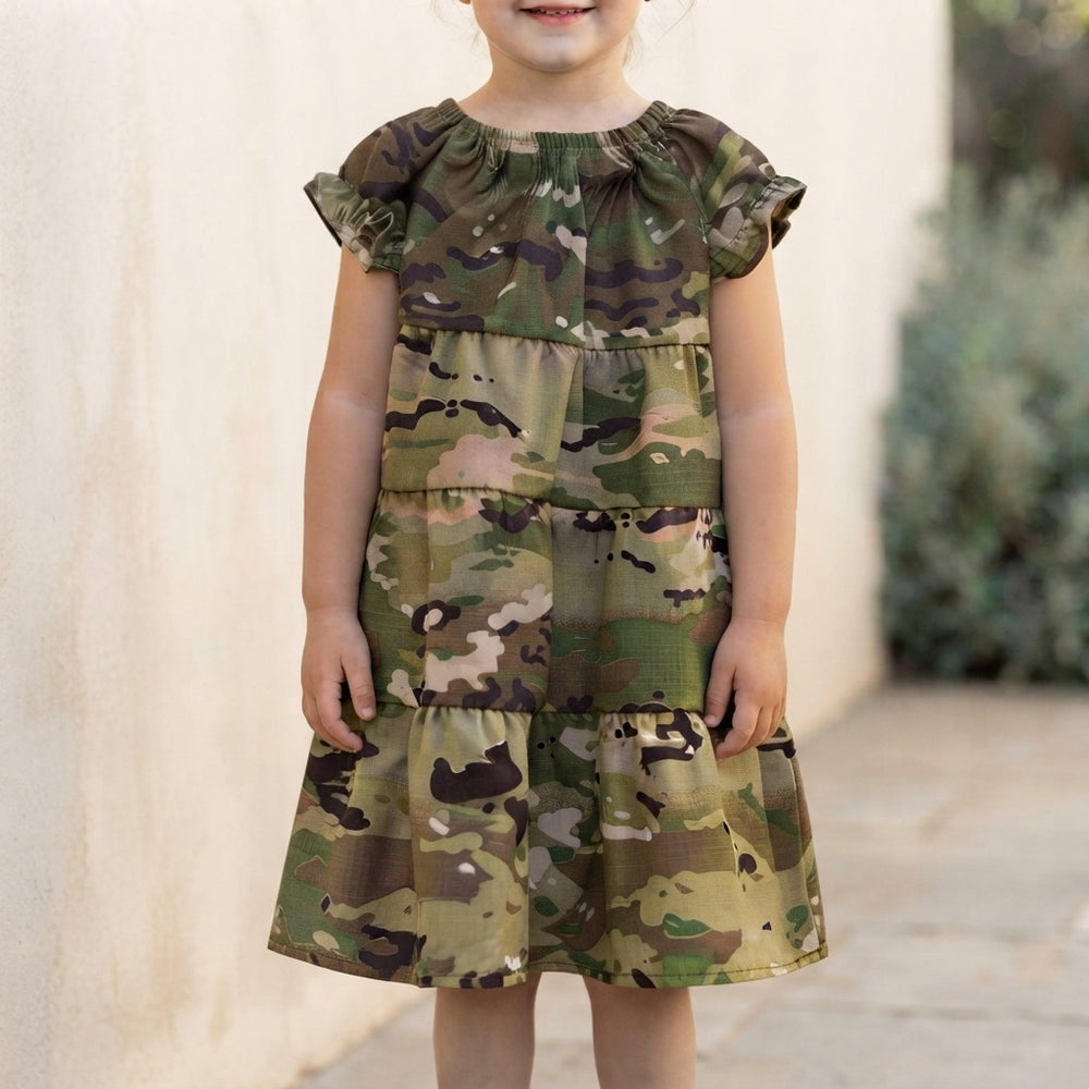 Military Baby Camo Dress – Handmade Military-Inspired Outfit, Newborn–4T